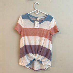 Striped multi-colored women’s t-shirt